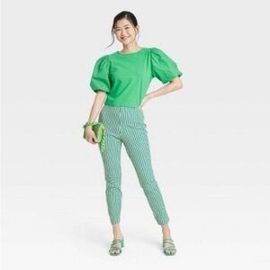 Women's High-Rise Slim Fit Ankle
Pants - A New Day Green